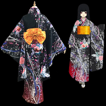 Load image into Gallery viewer, Black Butterfly &amp; Floral Cosplay Unisex Yukata
